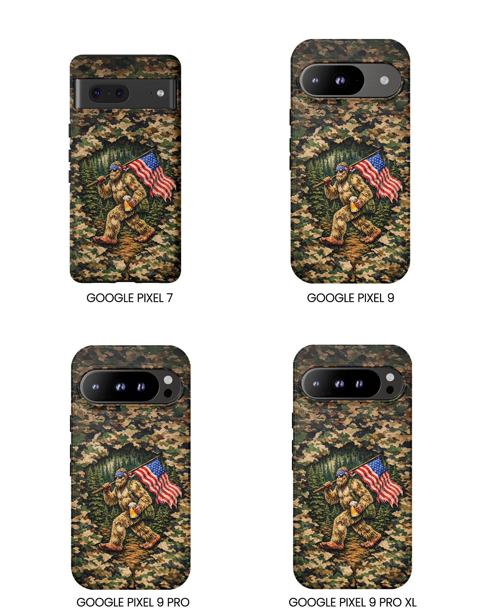BIGFOOT WITH FLAG CAMOUFLAGE PHONE CASE - TLNT2004261