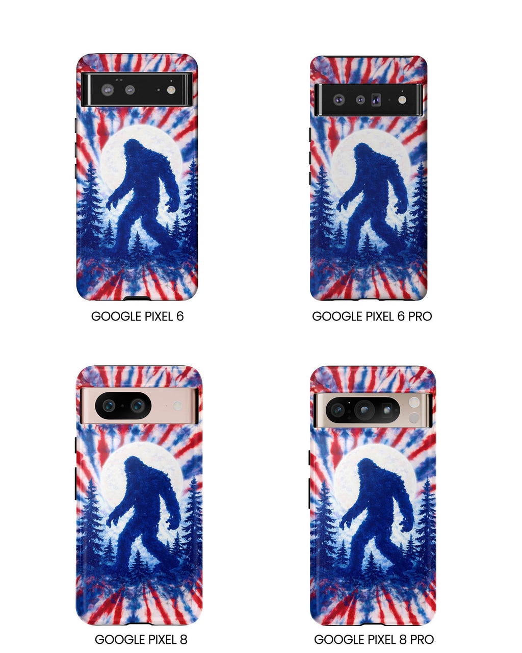 BIGFOOT IN THE FOREST RED WHITE & BLUE SWIRL PHONE CASE  - TLTW2505263