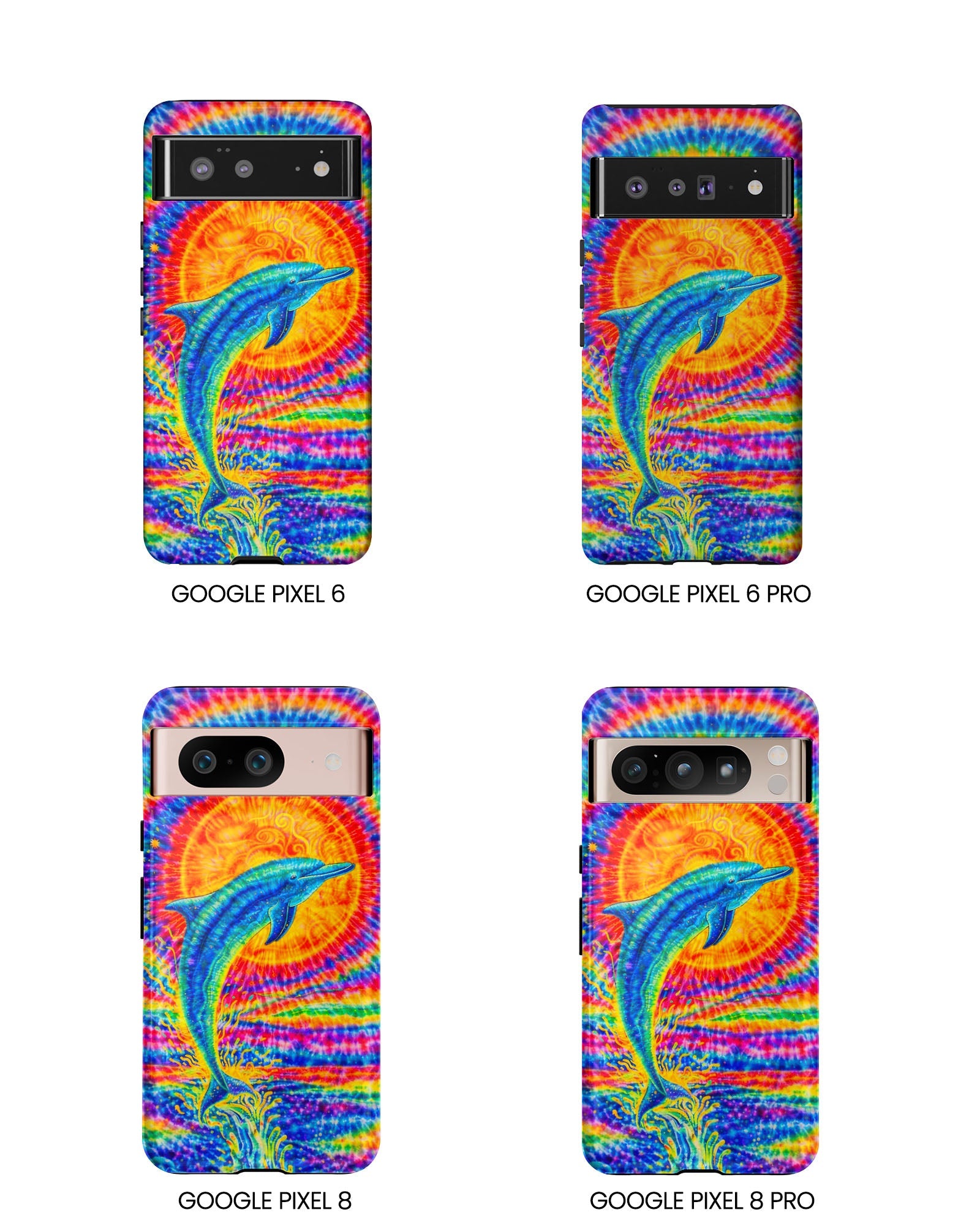 DOLPHIN SUN COLORFUL SWIRL  PHONE CASE  - TLTW2205261