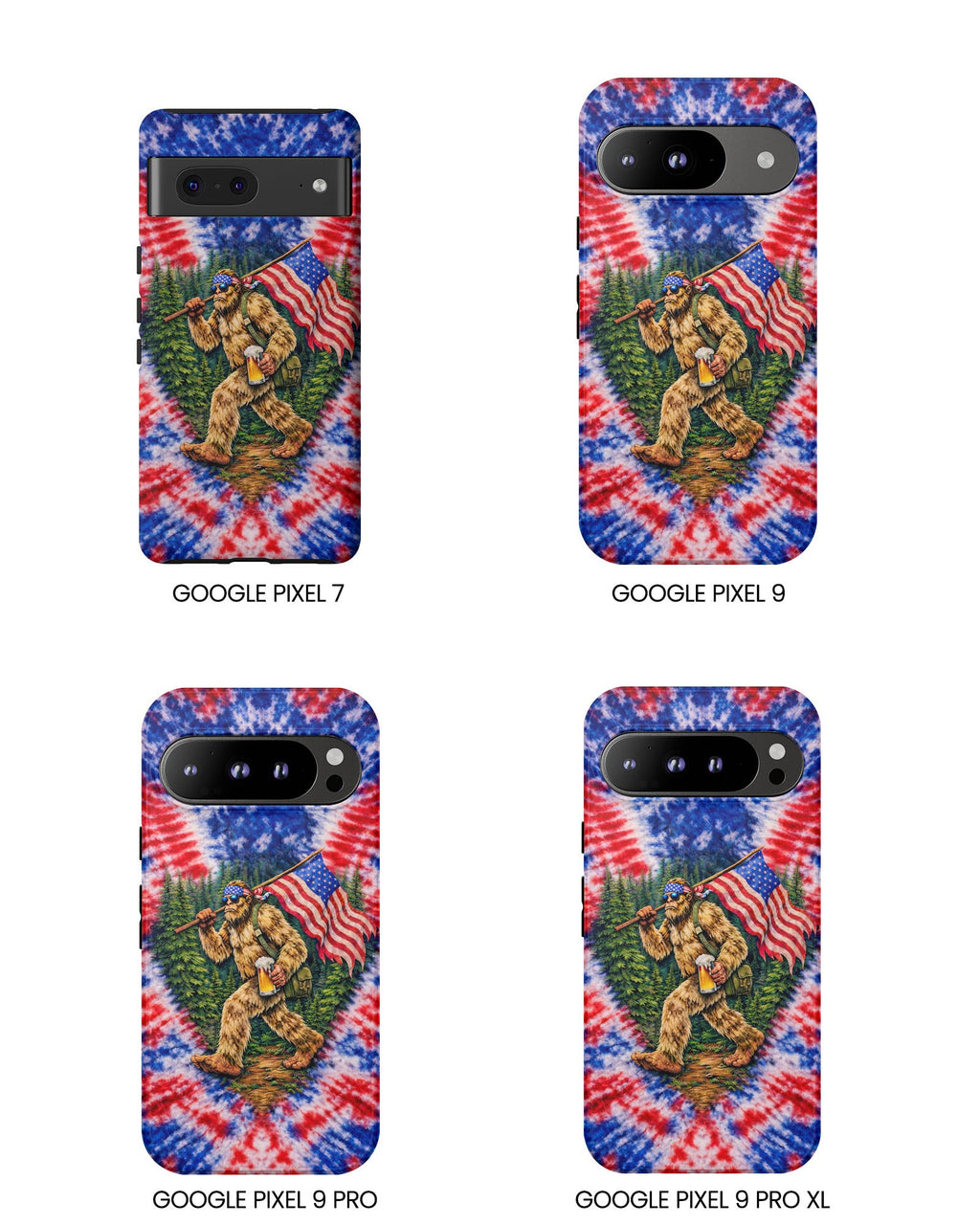 BIGFOOT WITH FLAG RED WHITE & BLUE SWIRL PHONE CASE  - TLTW2605263