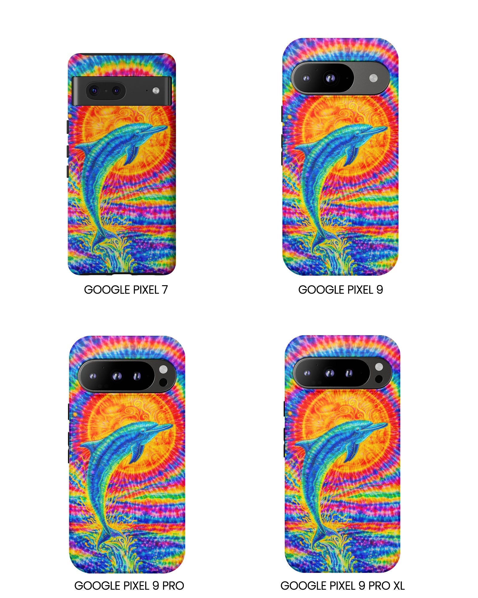 DOLPHIN SUN COLORFUL SWIRL  PHONE CASE  - TLTW2205261