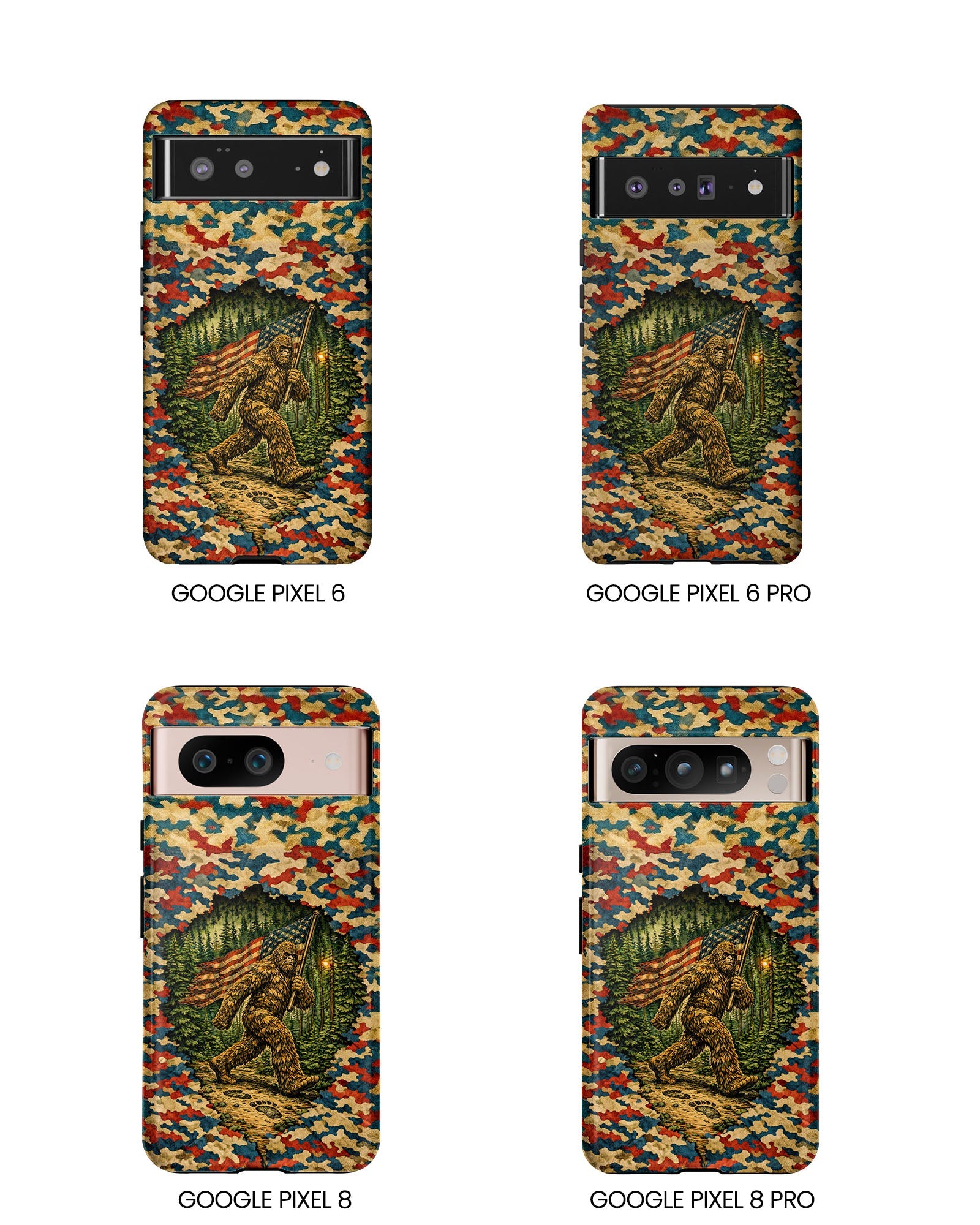 BIGFOOT WITH FLAG CAMOUFLAGE PHONE CASE  - TLNT1305261