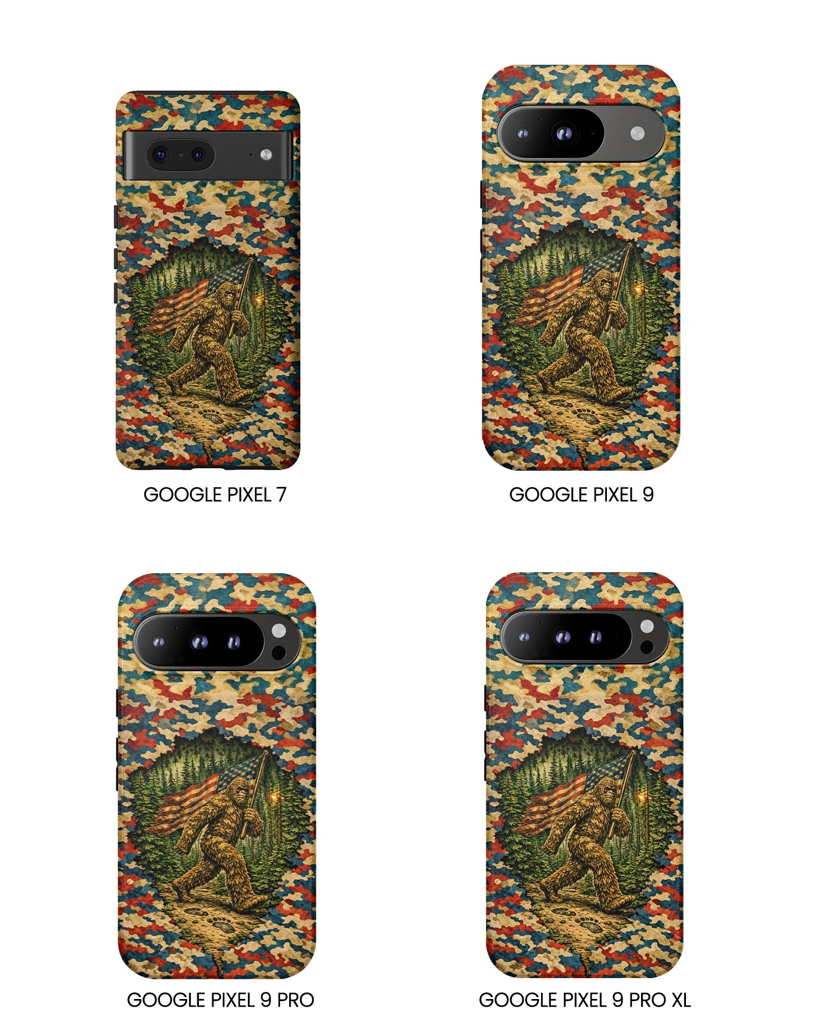 BIGFOOT WITH FLAG CAMOUFLAGE PHONE CASE  - TLNT1305261