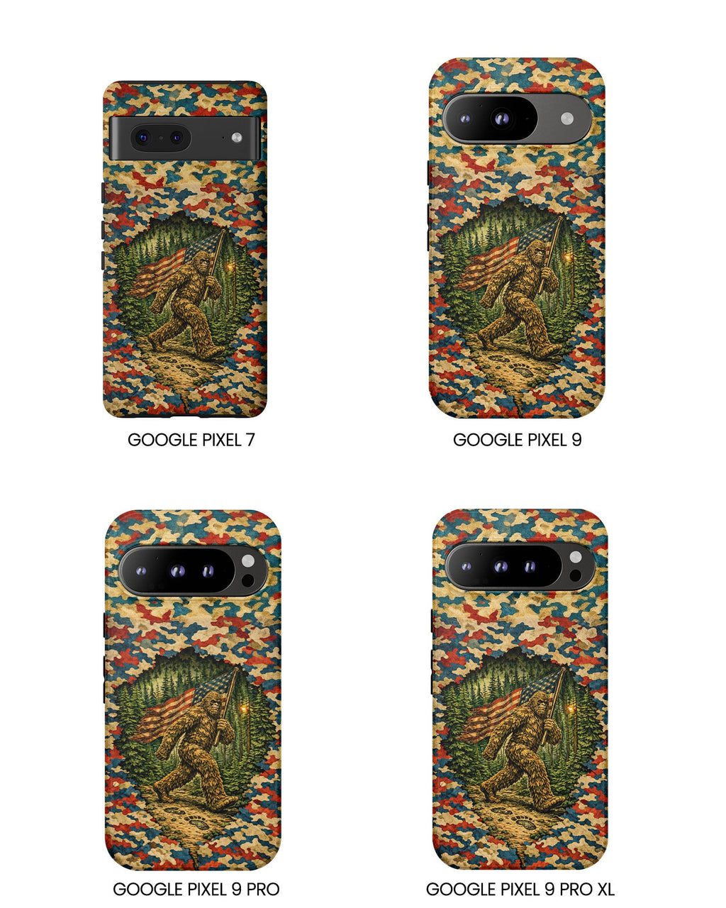 BIGFOOT WITH FLAG CAMOUFLAGE PHONE CASE  - TLNT1305261