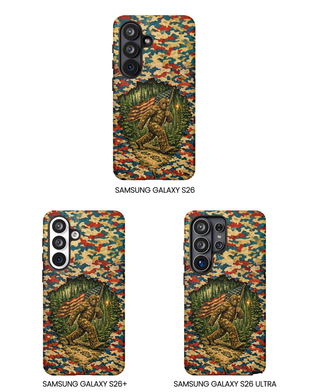 BIGFOOT WITH FLAG CAMOUFLAGE PHONE CASE  - TLNT1305261