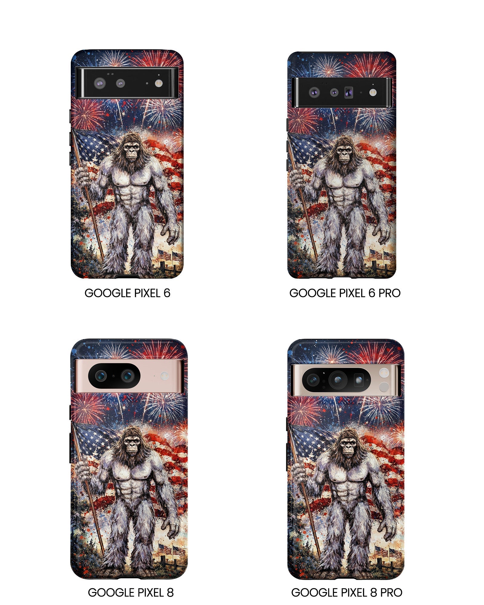 BIGFOOT FIREWORK STARS AND STRIPES PHONE CASE  - TLNO1905262