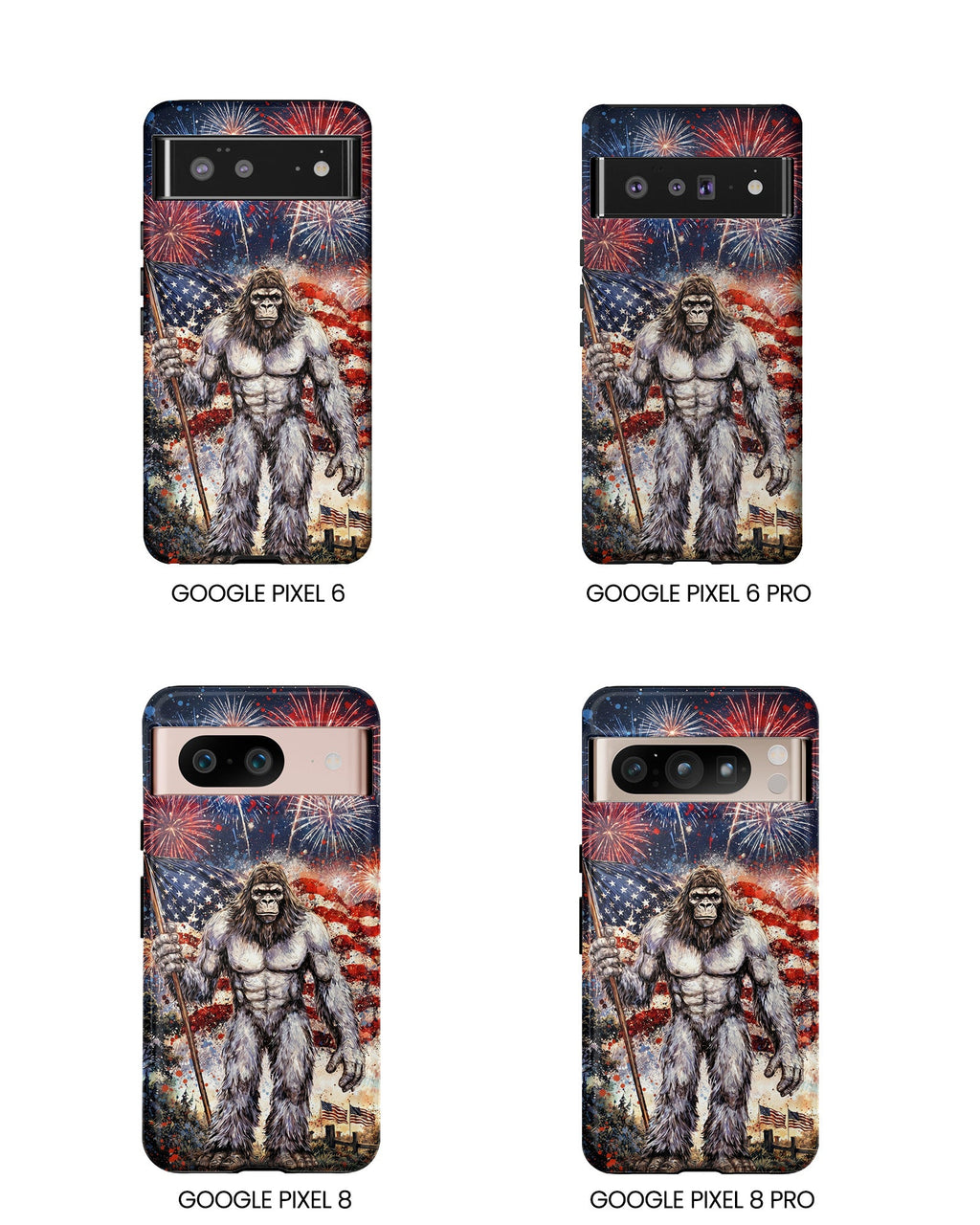 BIGFOOT FIREWORK STARS AND STRIPES PHONE CASE  - TLNO1905262