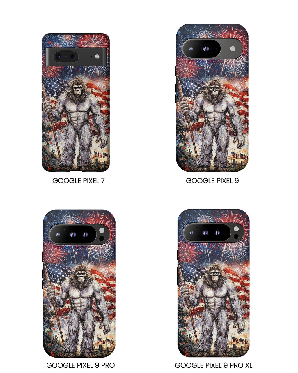 BIGFOOT FIREWORK STARS AND STRIPES PHONE CASE  - TLNO1905262
