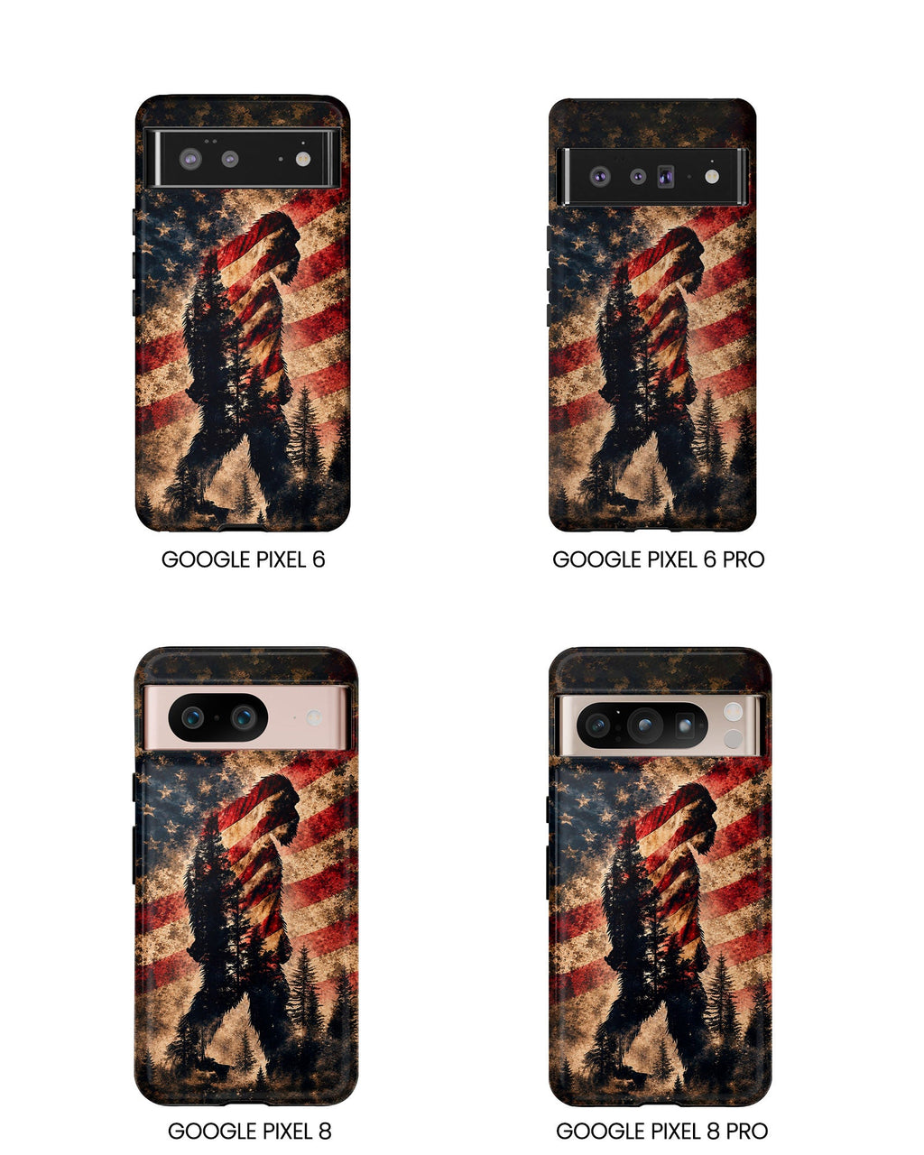 BIGFOOT IN THE FOREST STARS & STRIPES PHONE CASE  - TLHN2105264