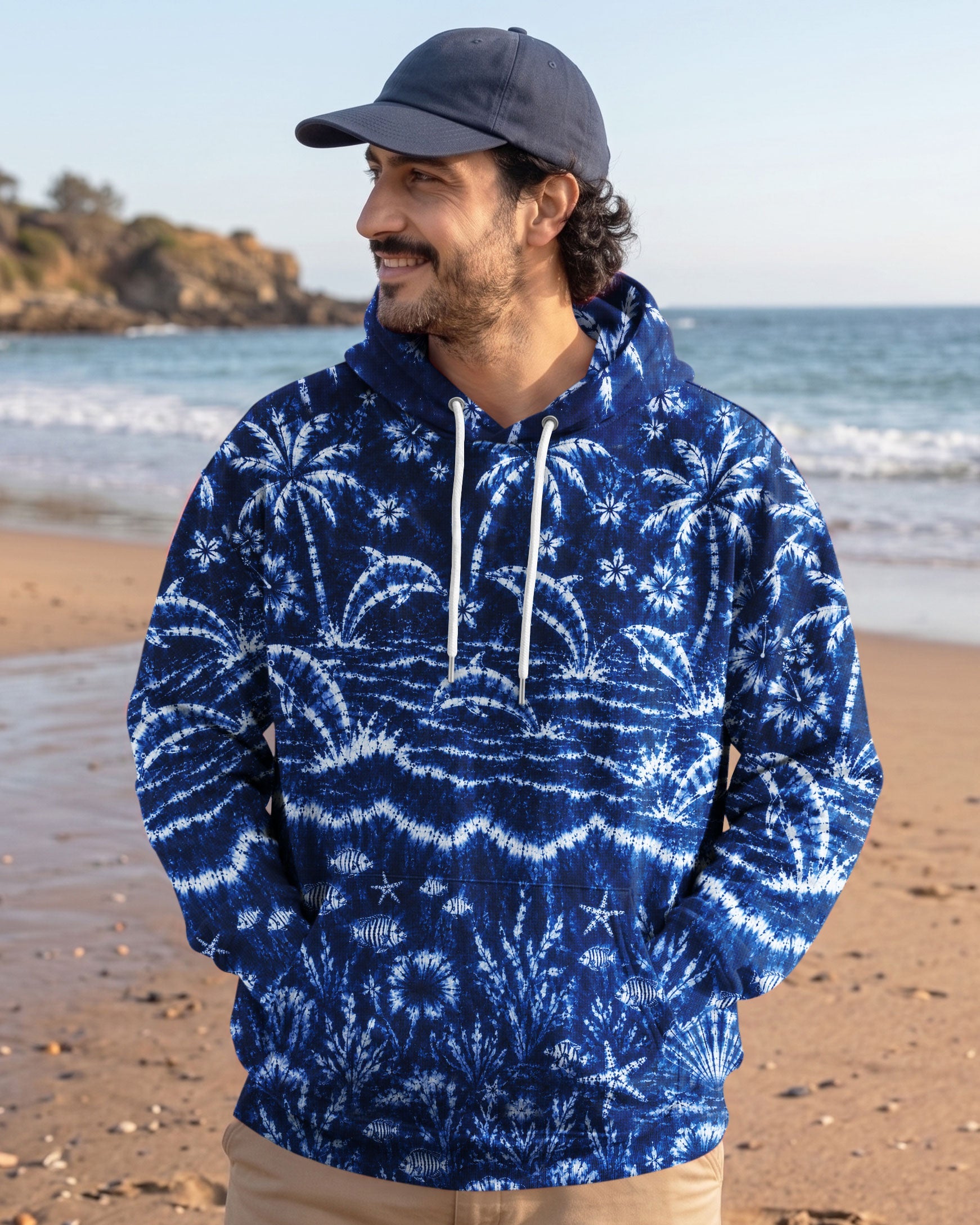 DOLPHIN JUMPING OCEAN ALL OVER PRINT  - TLNO0107263