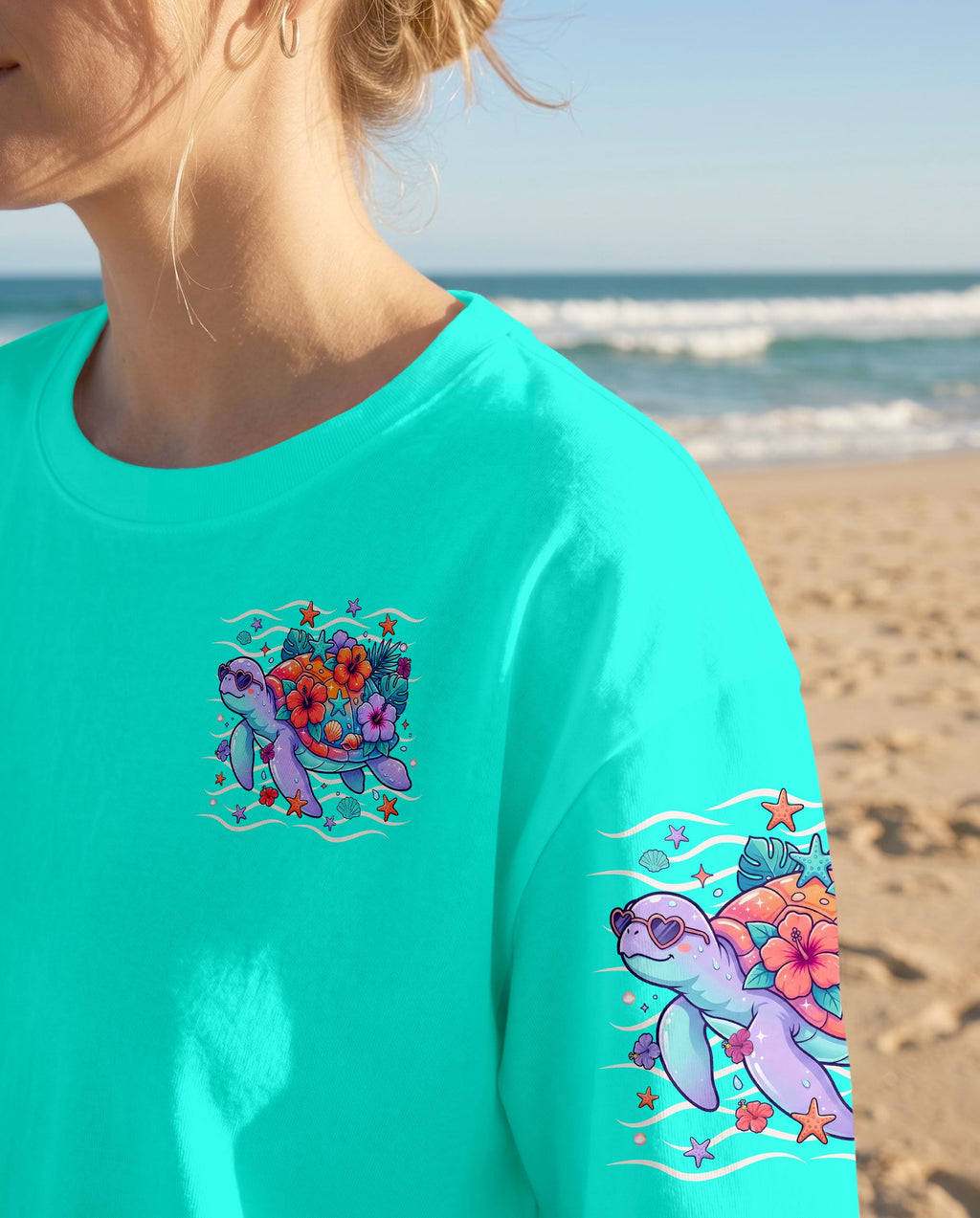 SALTWATER HEALS EVERYTHING TURTLE ALL OVER PRINT  - TLNO1507261