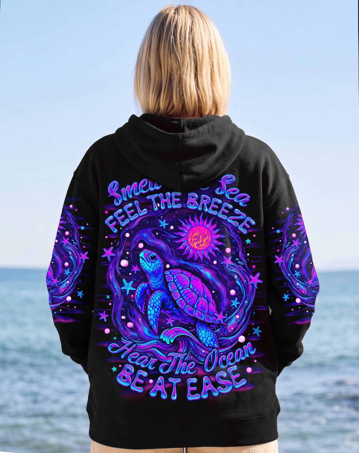 SMELL THE SEA FEEL THE BREEZE TURTLE ALL OVER PRINT - TLNO2304263