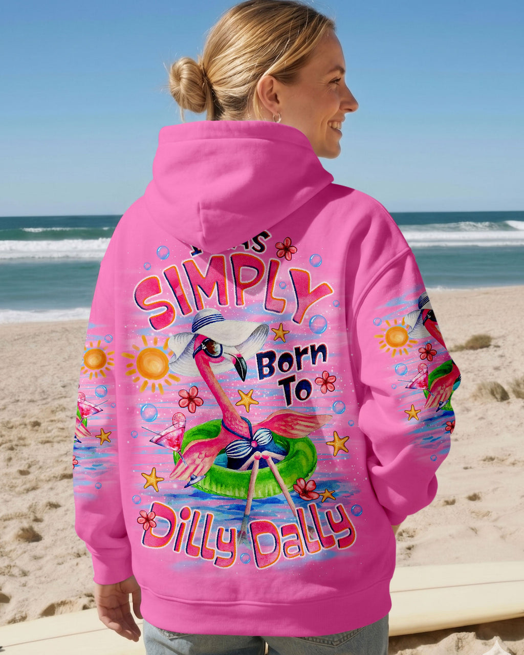 I WAS SIMPLY BORN TO DILLY DALLY FLAMINGO  ALL OVER PRINT - TLNO1205262