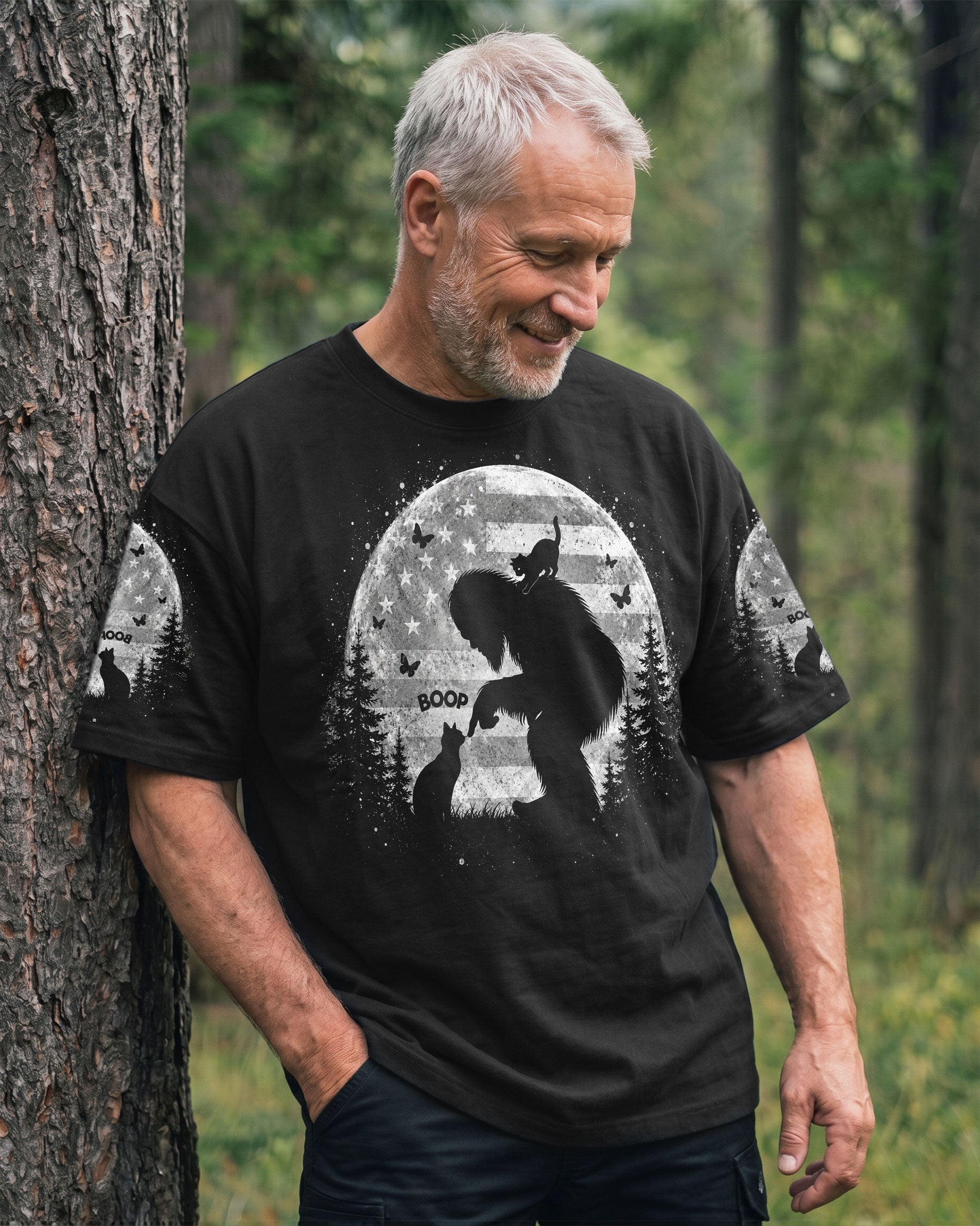 BOOP BIGFOOT CAT MOONLIGHT ALL OVER PRINT  - TLNO0306261