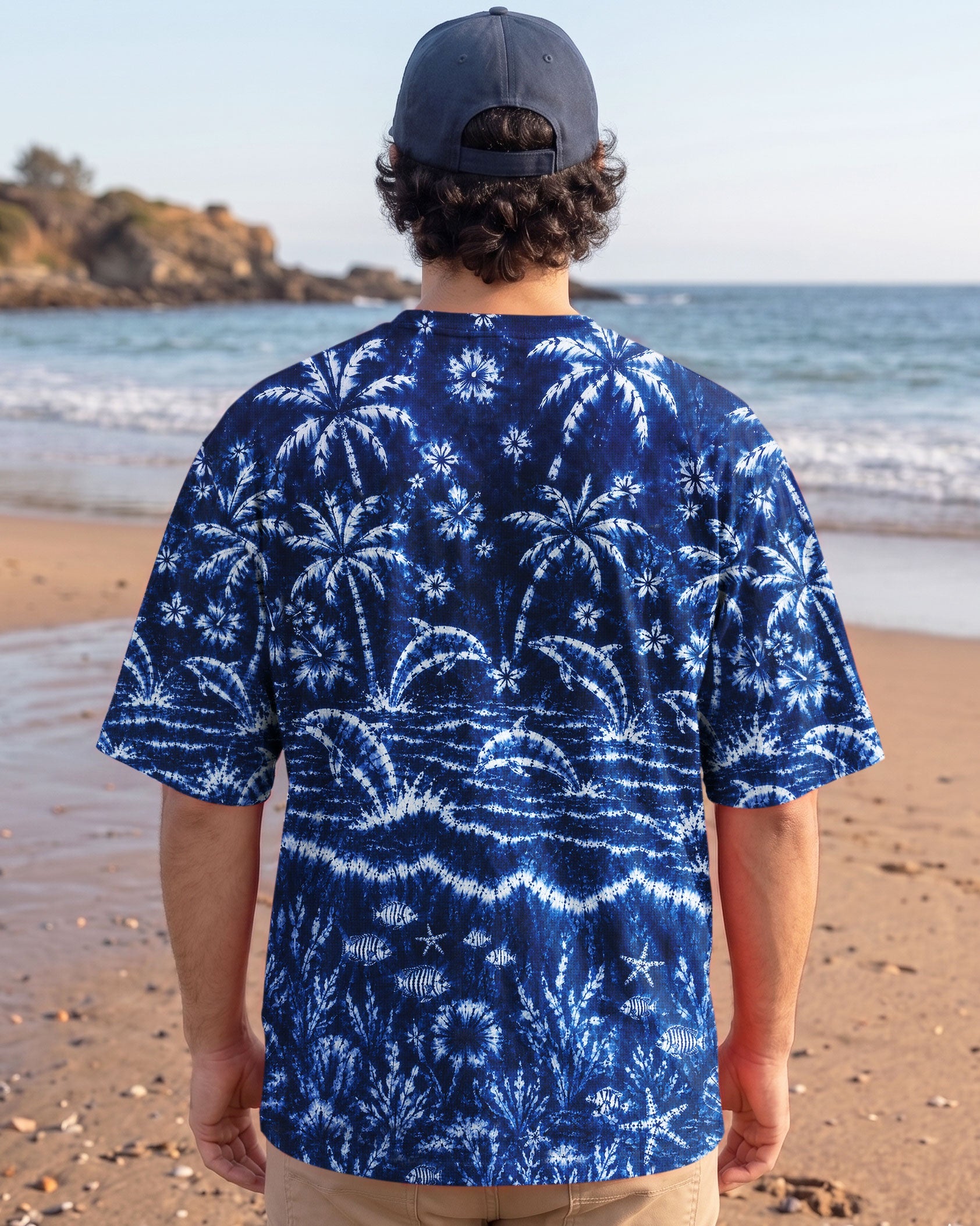 DOLPHIN JUMPING OCEAN ALL OVER PRINT  - TLNO0107263