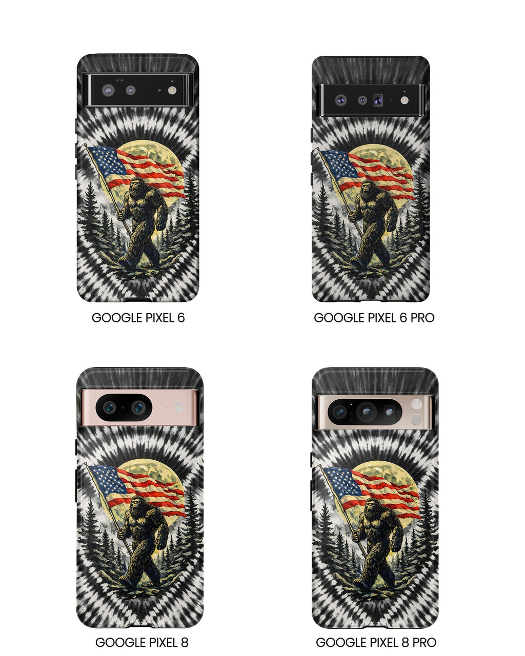 BIGFOOT WITH FLAG MOON SWIRL PHONE CASE  - TLNT0805261