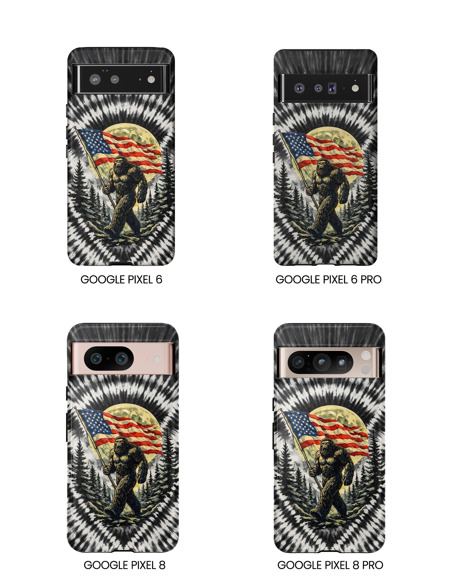 BIGFOOT WITH FLAG MOON SWIRL PHONE CASE  - TLNT0805261