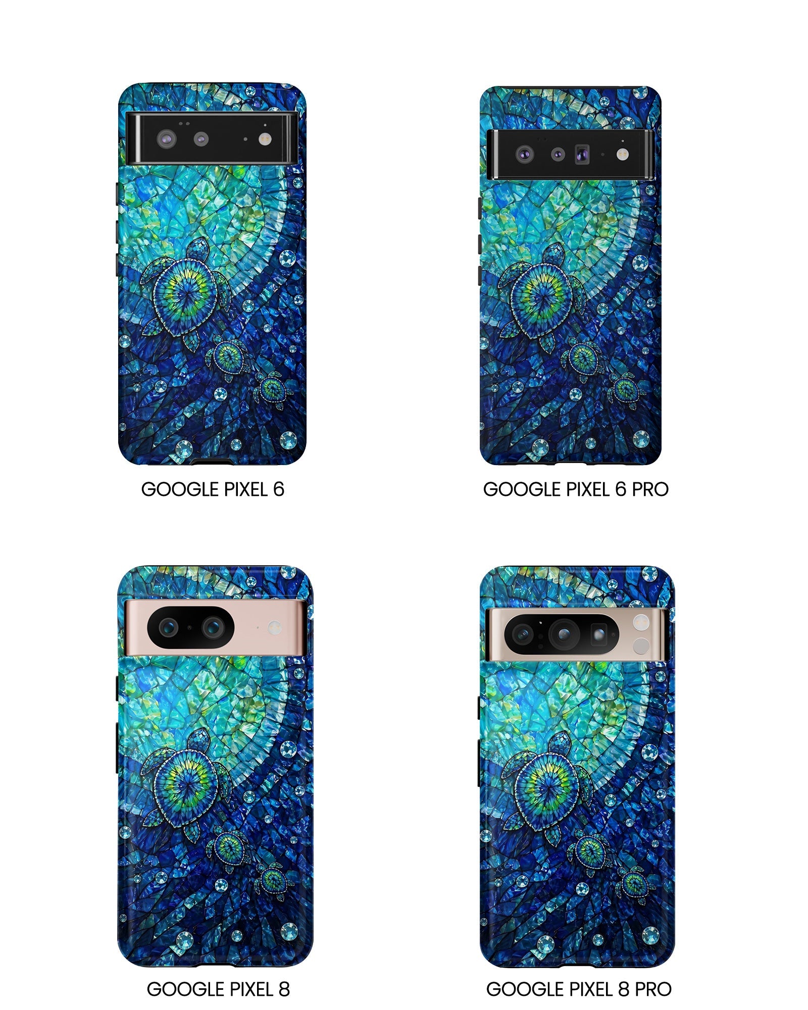 SEA TURTLE BLUE OCEAN STAINED GLASS PATTERN  PHONE CASE  - TLNO2904265