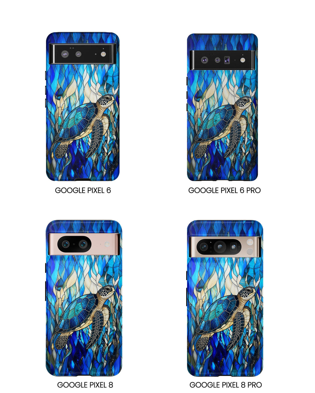 SEA TURTLE SWIMMING STAINED GLASS PHONE CASE  - TLNT0505261