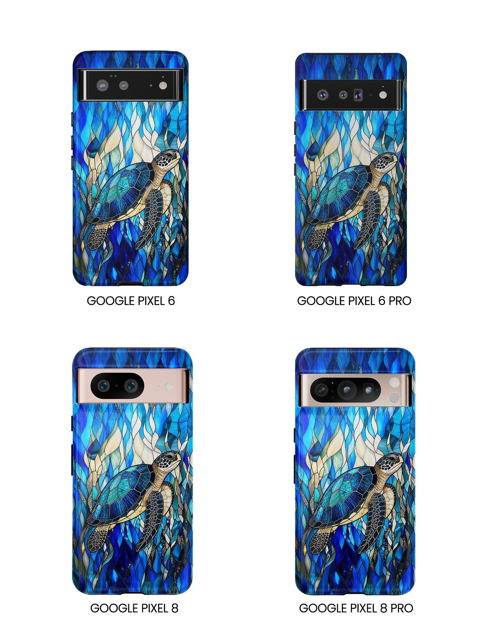 SEA TURTLE SWIMMING STAINED GLASS PHONE CASE  - TLNT0505261