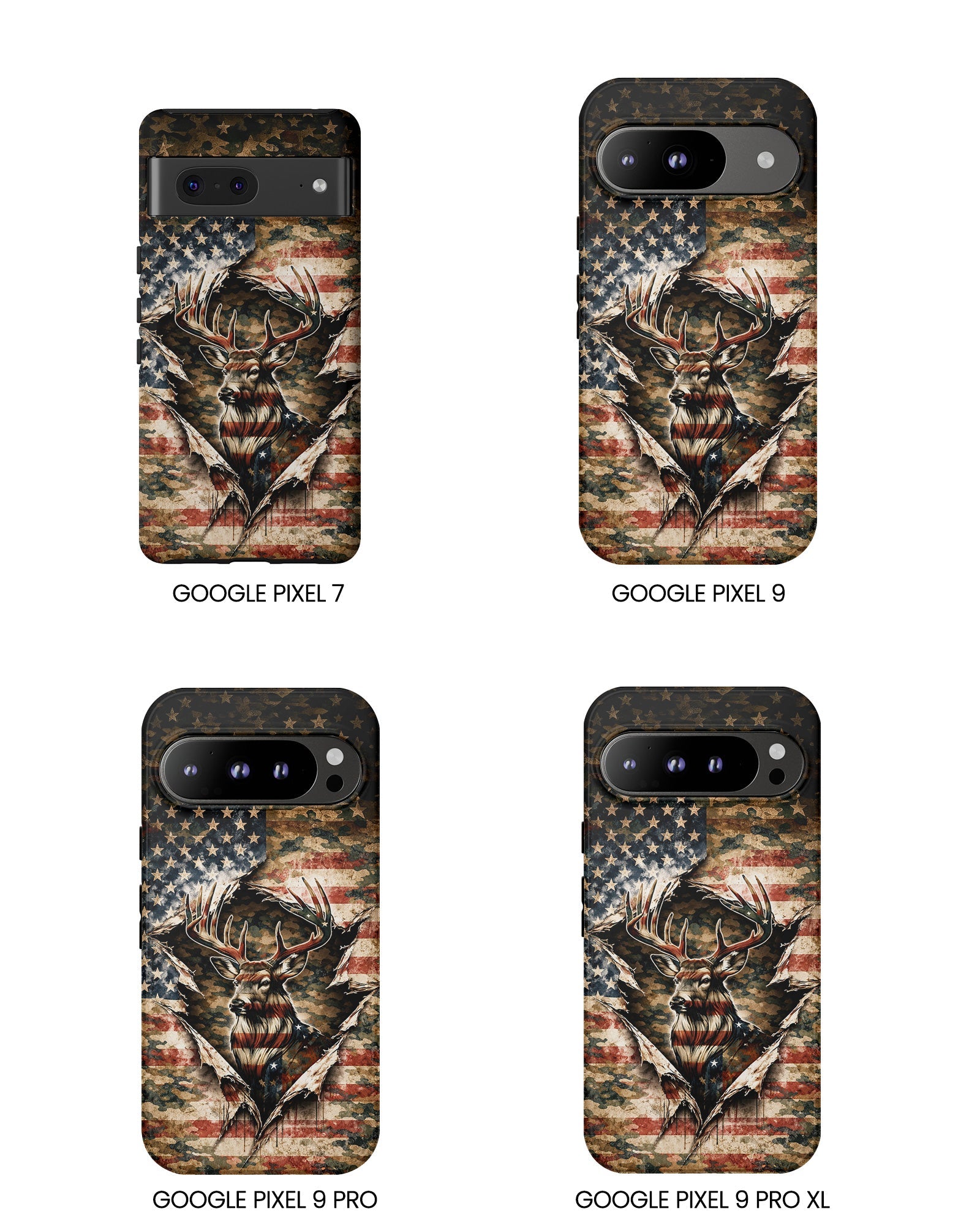 GRUNGE STARS AND STRIPES DEER HUNTING  PHONE CASE  - TLNT0605262