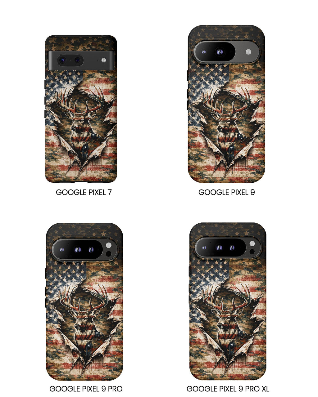 GRUNGE STARS AND STRIPES DEER HUNTING  PHONE CASE  - TLNT0605262