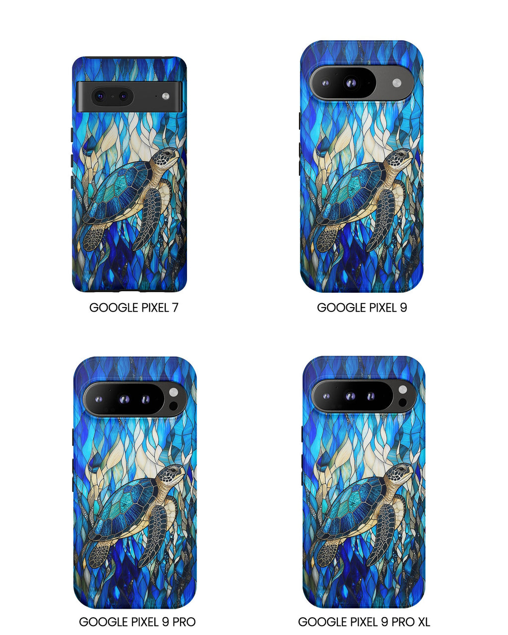 SEA TURTLE SWIMMING STAINED GLASS PHONE CASE  - TLNT0505261