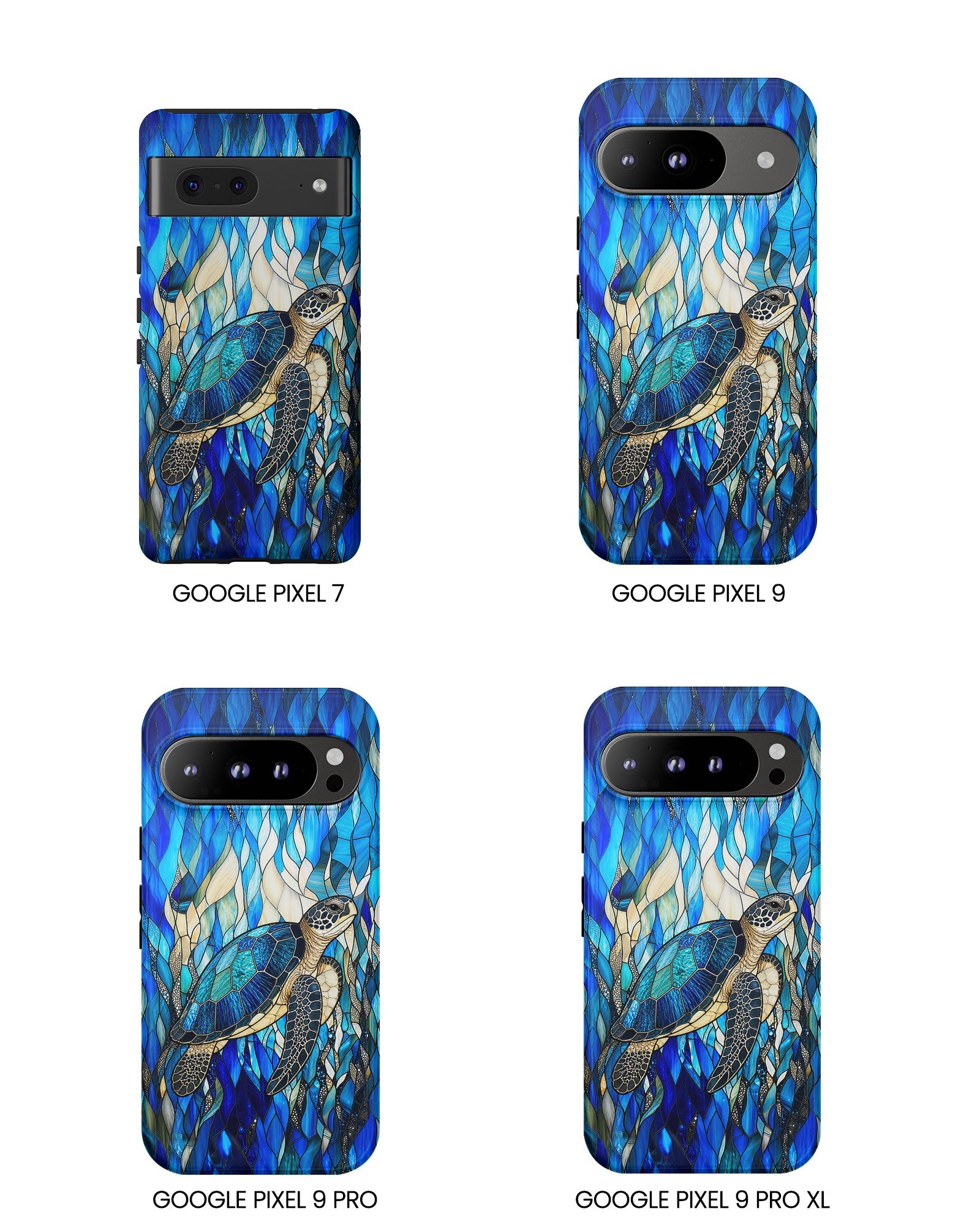 SEA TURTLE SWIMMING STAINED GLASS PHONE CASE  - TLNT0505261