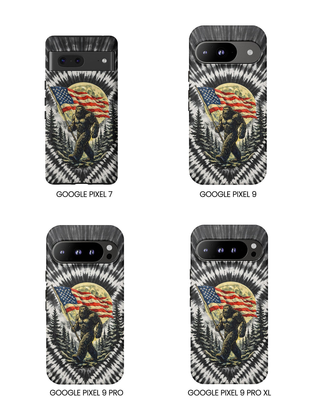BIGFOOT WITH FLAG MOON SWIRL PHONE CASE  - TLNT0805261