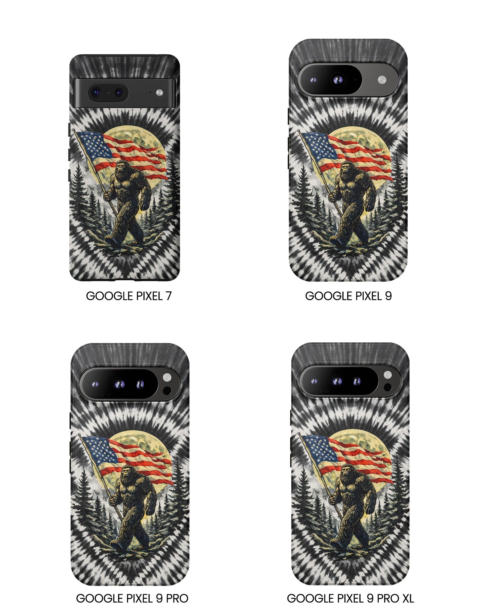 BIGFOOT WITH FLAG MOON SWIRL PHONE CASE  - TLNT0805261