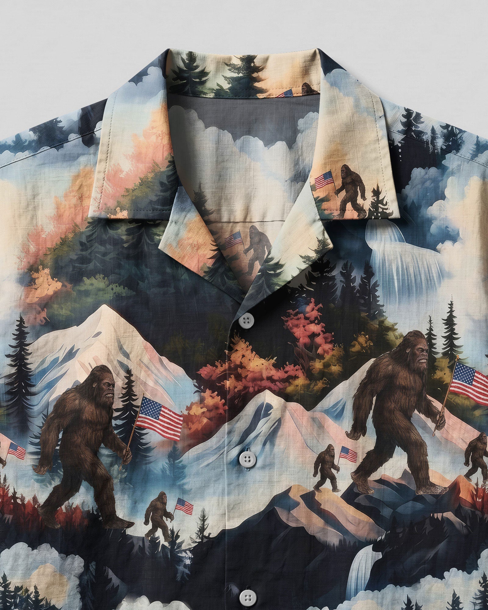 LANDSCAPE BIGFOOT WITH FLAG CAMP SHIRT   - TLNO2206261