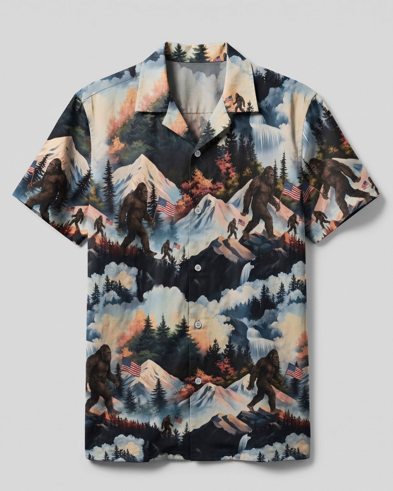 LANDSCAPE BIGFOOT WITH FLAG CAMP SHIRT   - TLNO2206261