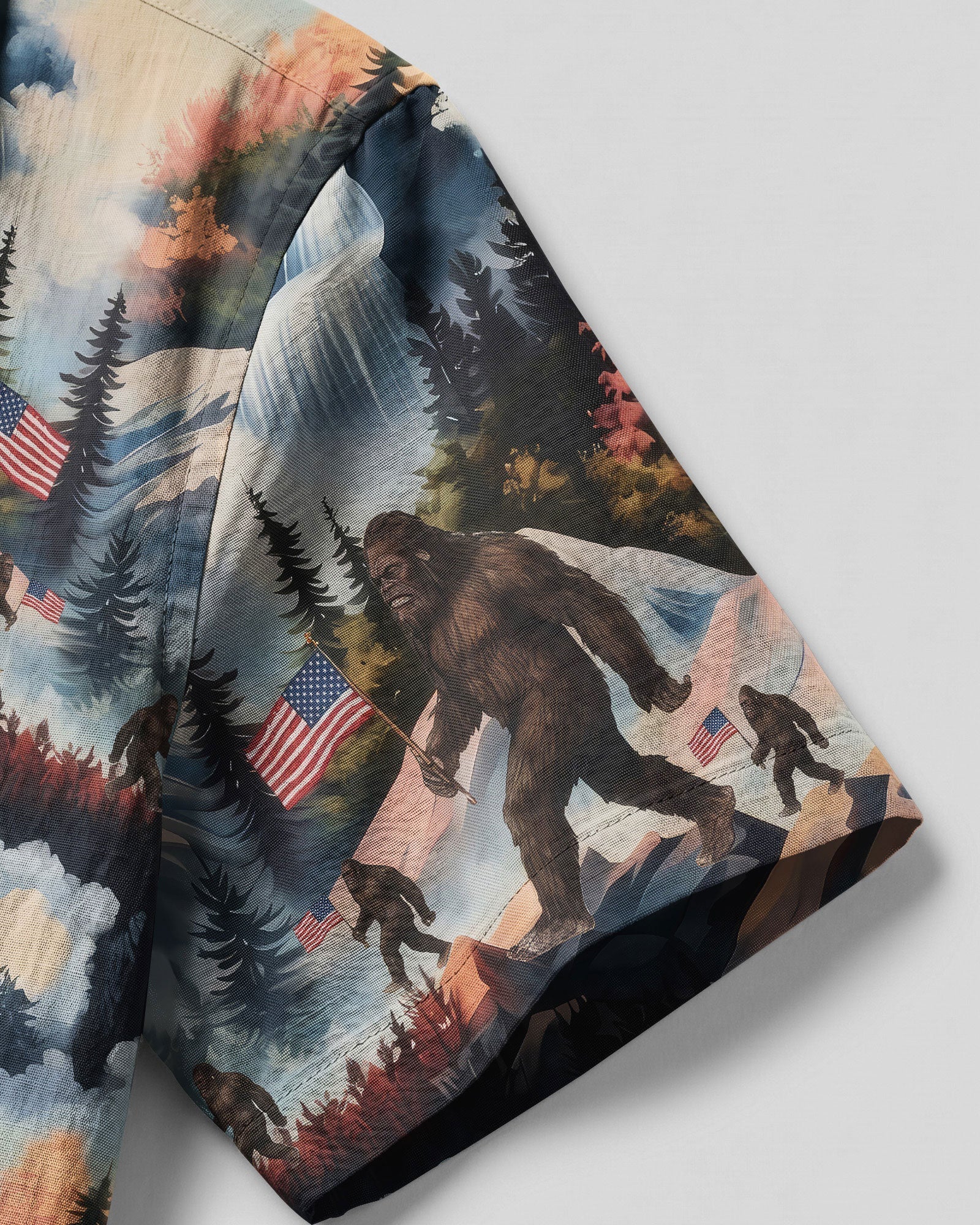 LANDSCAPE BIGFOOT WITH FLAG CAMP SHIRT   - TLNO2206261