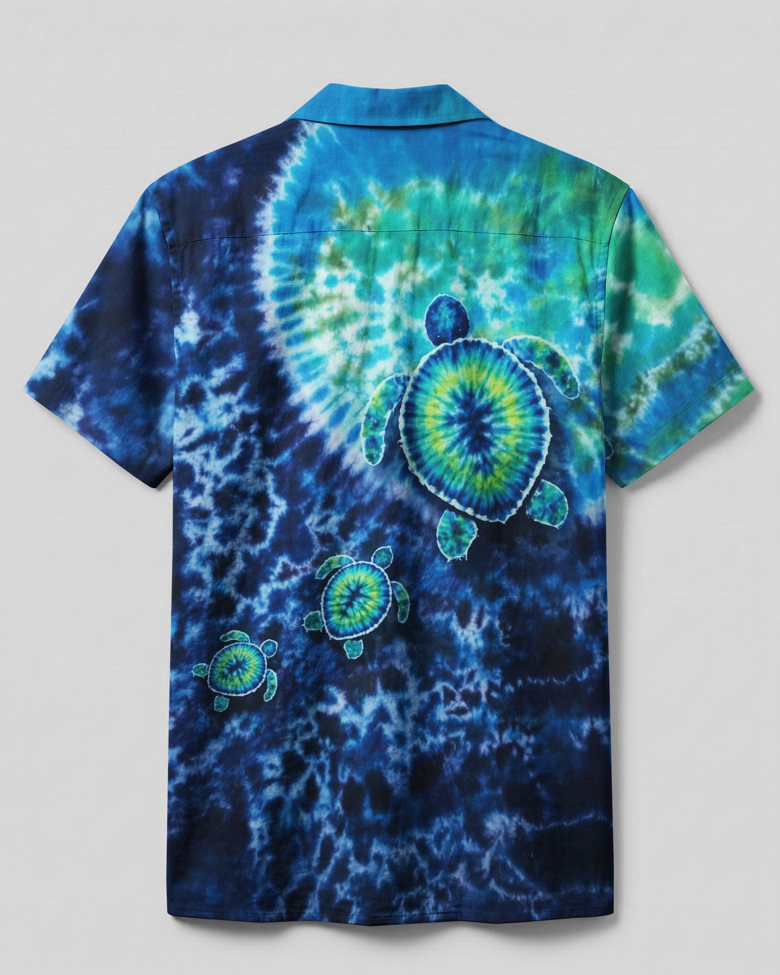 SEA TURTLE BLUE OCEAN SWIRL CAMP SHIRT  - TLNO1606261