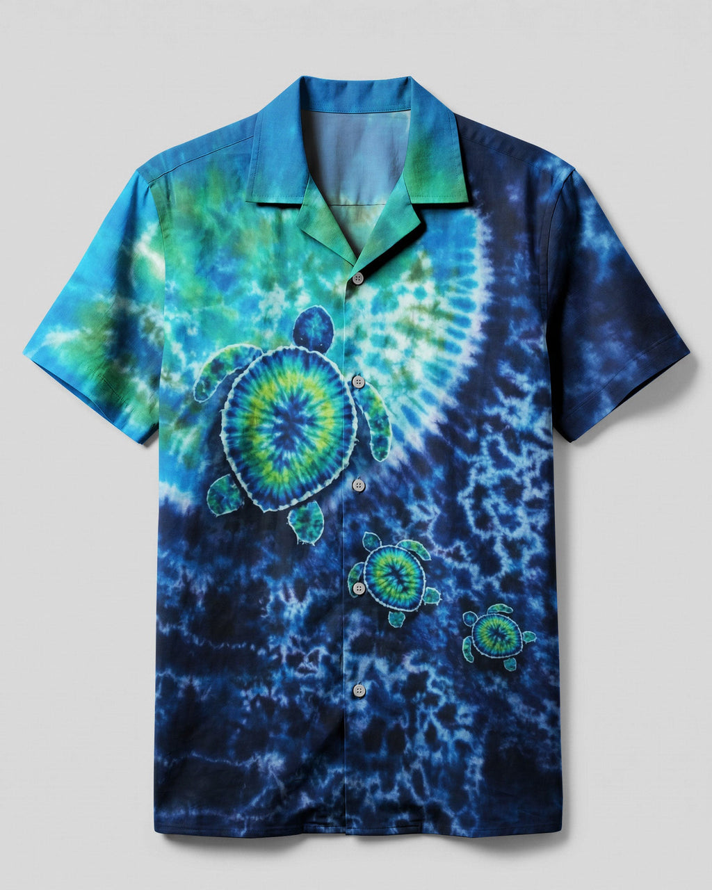SEA TURTLE BLUE OCEAN SWIRL CAMP SHIRT  - TLNO1606261
