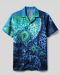 SEA TURTLE BLUE OCEAN SWIRL CAMP SHIRT  - TLNO1606261