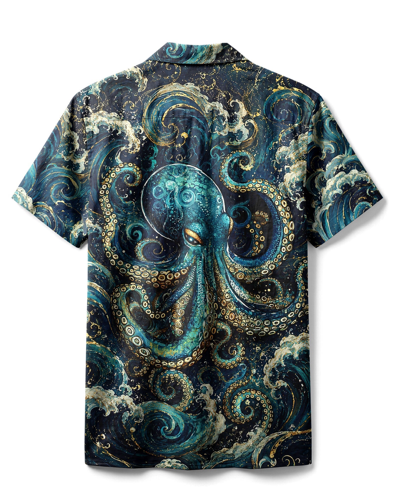 OCTOPUS WAVES ART CAMP SHIRT   - TLNT1506263