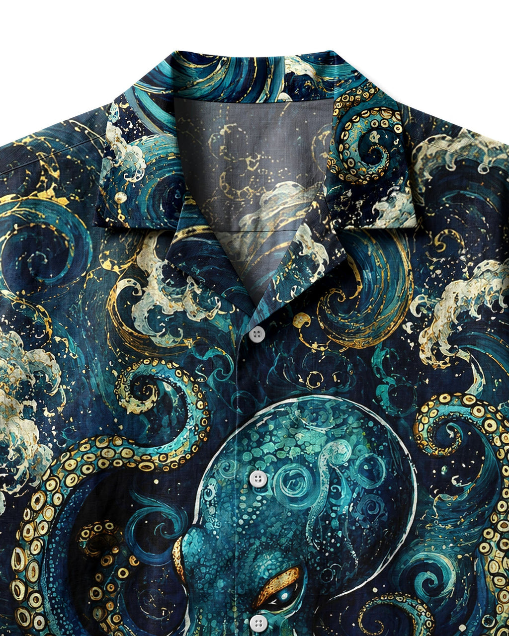 OCTOPUS WAVES ART CAMP SHIRT   - TLNT1506263
