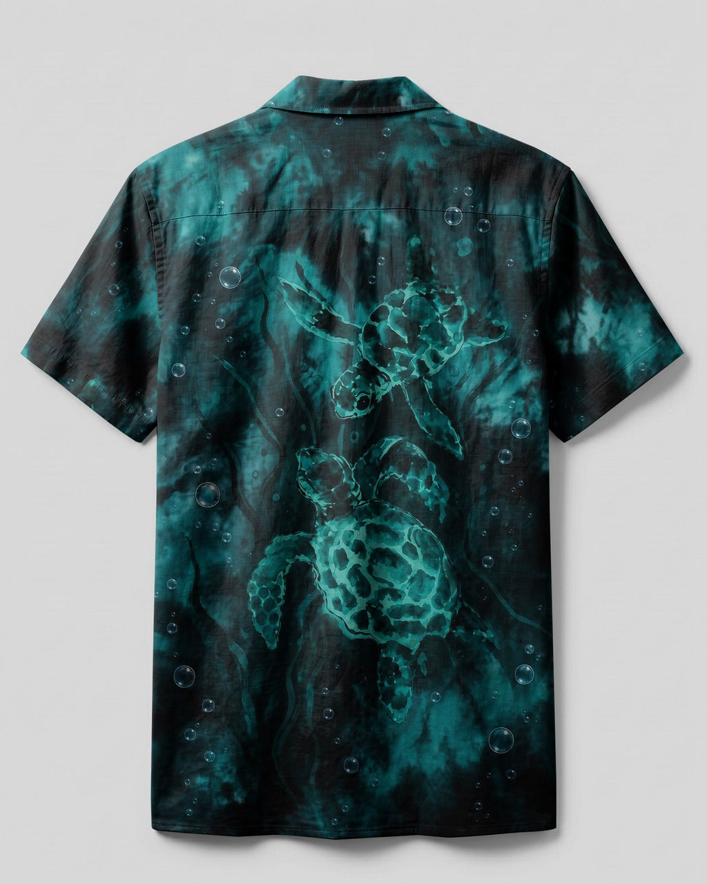 MYSTIC TEAL UNDERWATER SEA TURTLES  CAMP SHIRT - RITD1706261