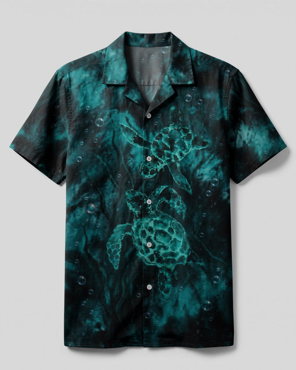 MYSTIC TEAL UNDERWATER SEA TURTLES  CAMP SHIRT - RITD1706261