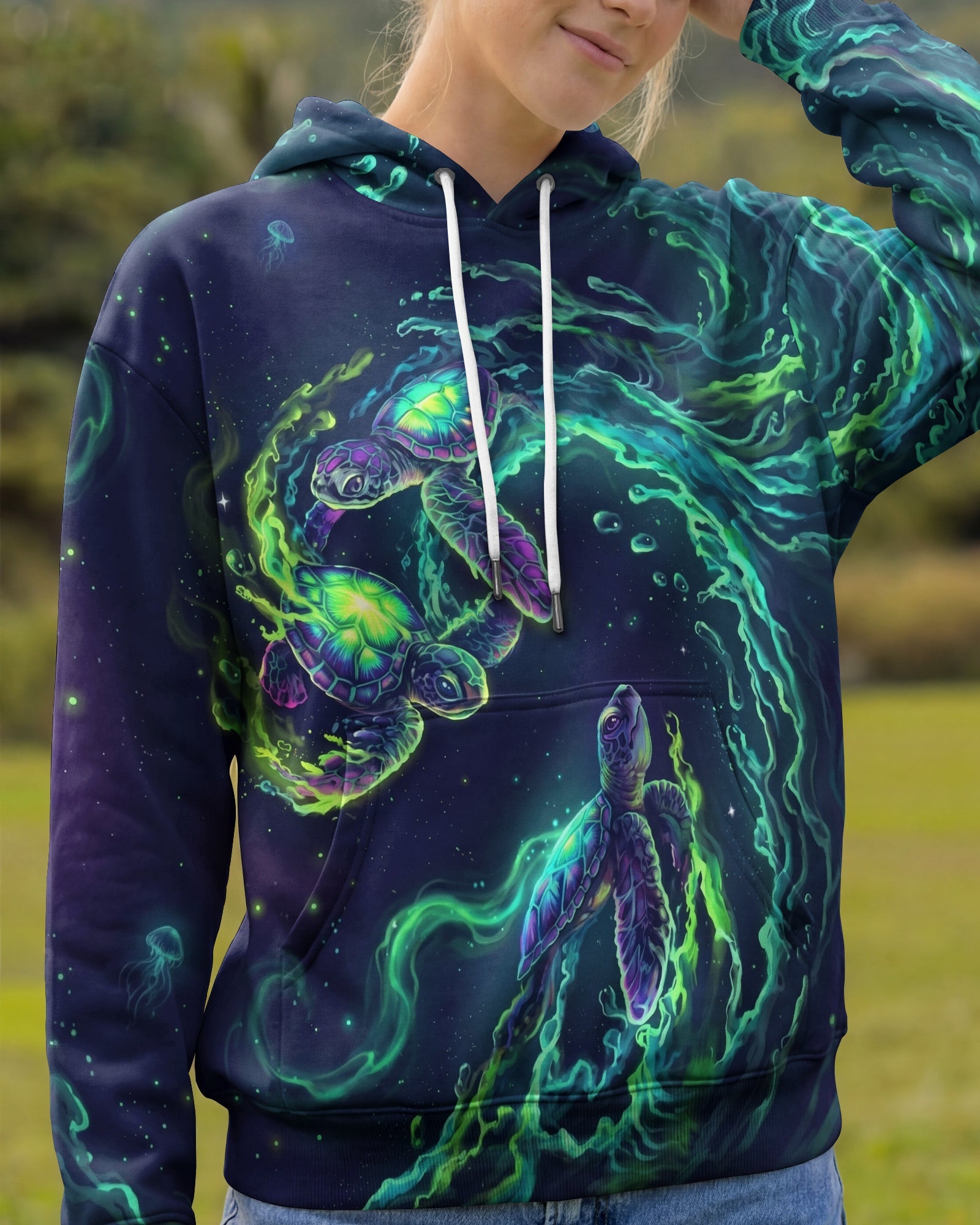 THREE TURTLES OF THE COSMIC TIDE ALL OVER PRINT - TLHN1707263