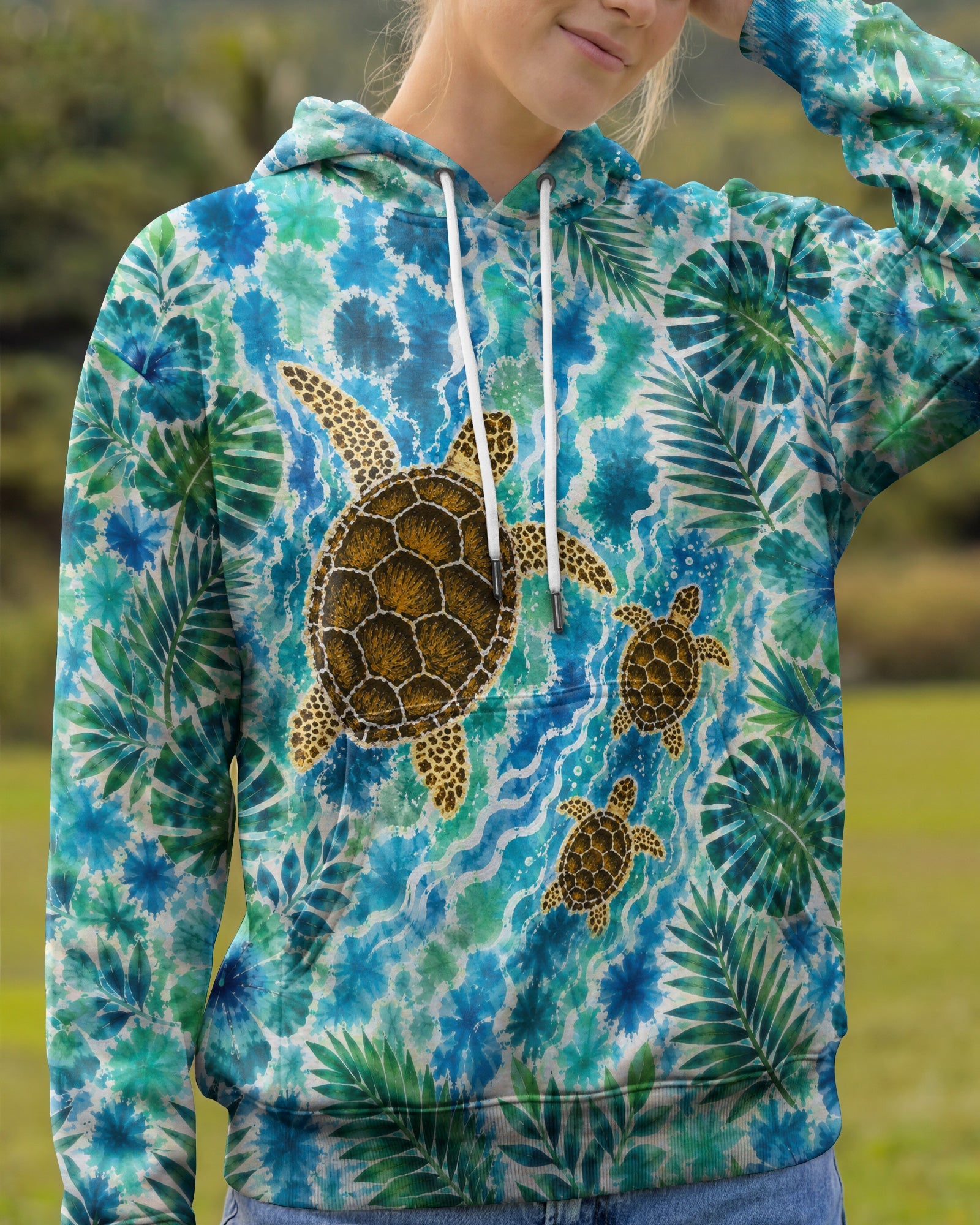 TROPICAL TURTLES VIBRANT OCEAN ALL OVER PRINT  - TLTW2406261