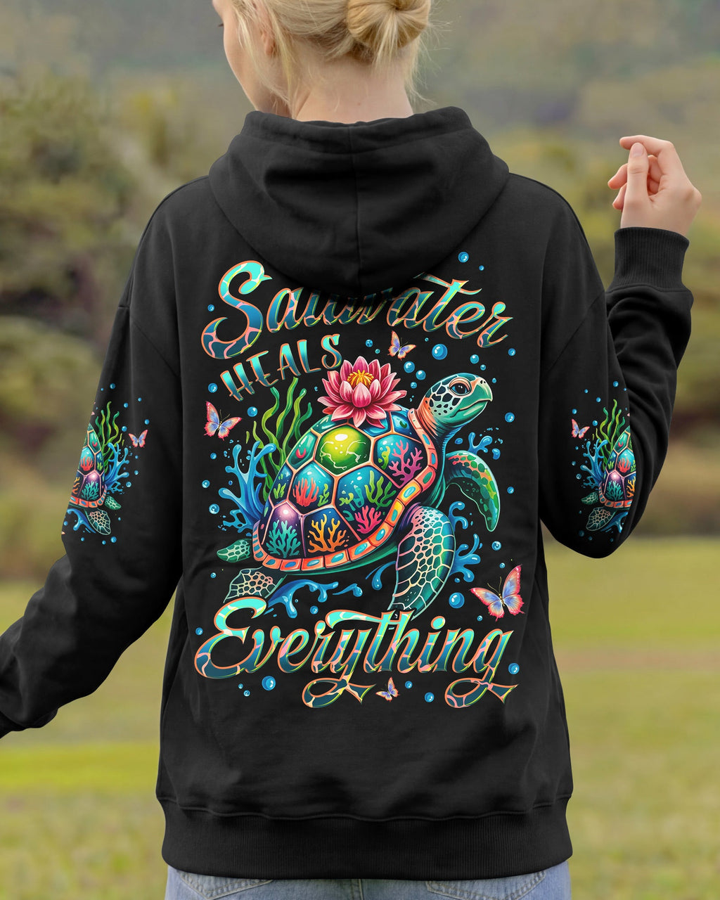 SALTWATER HEALS EVERYTHING TURTLE ALL OVER PRINT - TYLN1506262