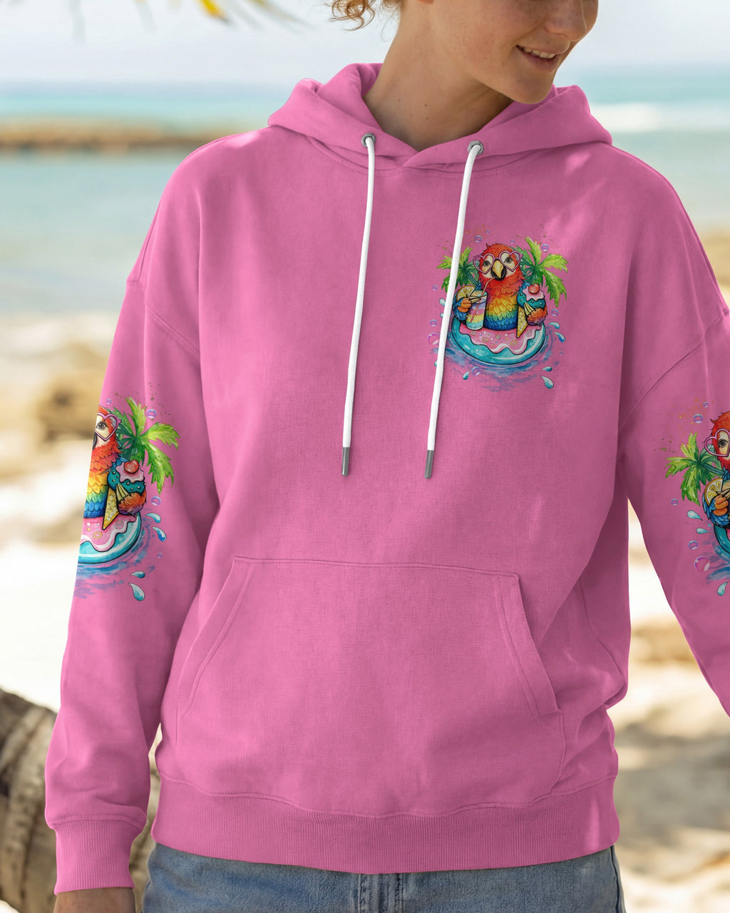 DON'T WORRY BEACH HAPPY PARROT ALL OVER PRINT - TLTW1504261