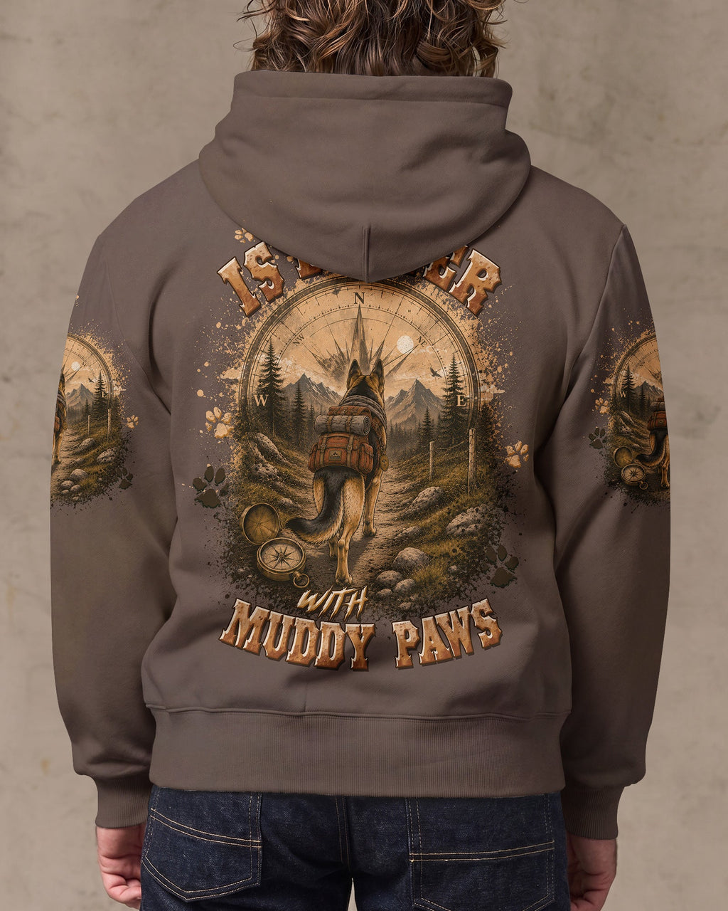 LIFE IS BETTER WITH MUDDY PAWS GERMAN SHEPHERD DOG ALL OVER PRINT - TLTW0607262
