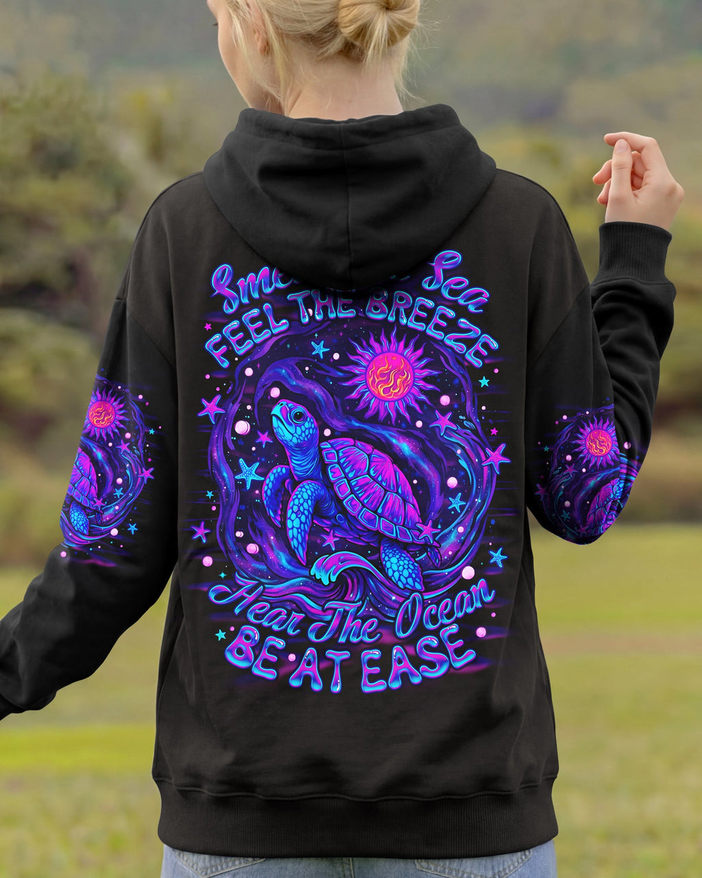 SMELL THE SEA FEEL THE BREEZE TURTLE ALL OVER PRINT - TLNO2304263