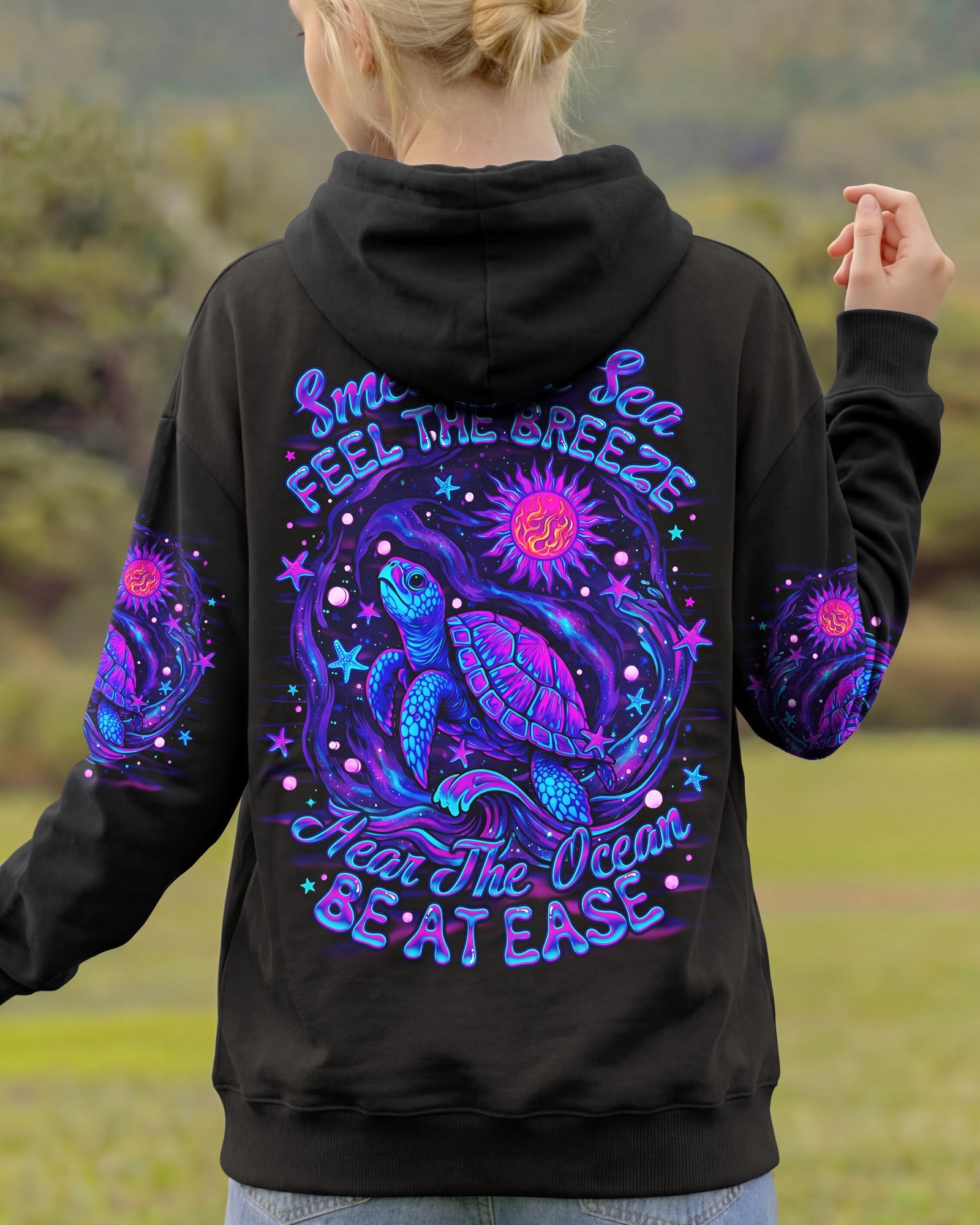 SMELL THE SEA FEEL THE BREEZE TURTLE ALL OVER PRINT - TLNO2304263