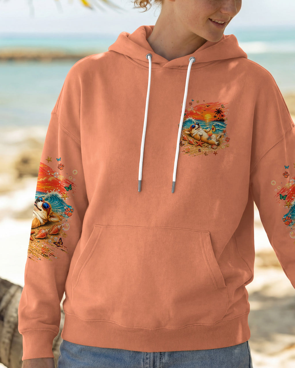 SANDY PAWS AND SALTY KISSES CORGI DOG ALL OVER PRINT  - TLNT1805263