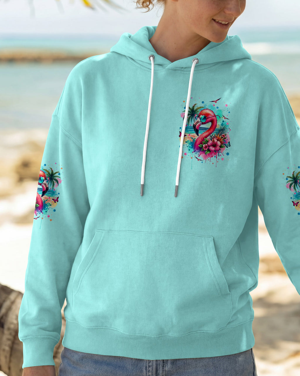 RESTING BEACH FACE FLAMINGO ALL OVER PRINT - TYLN0904262