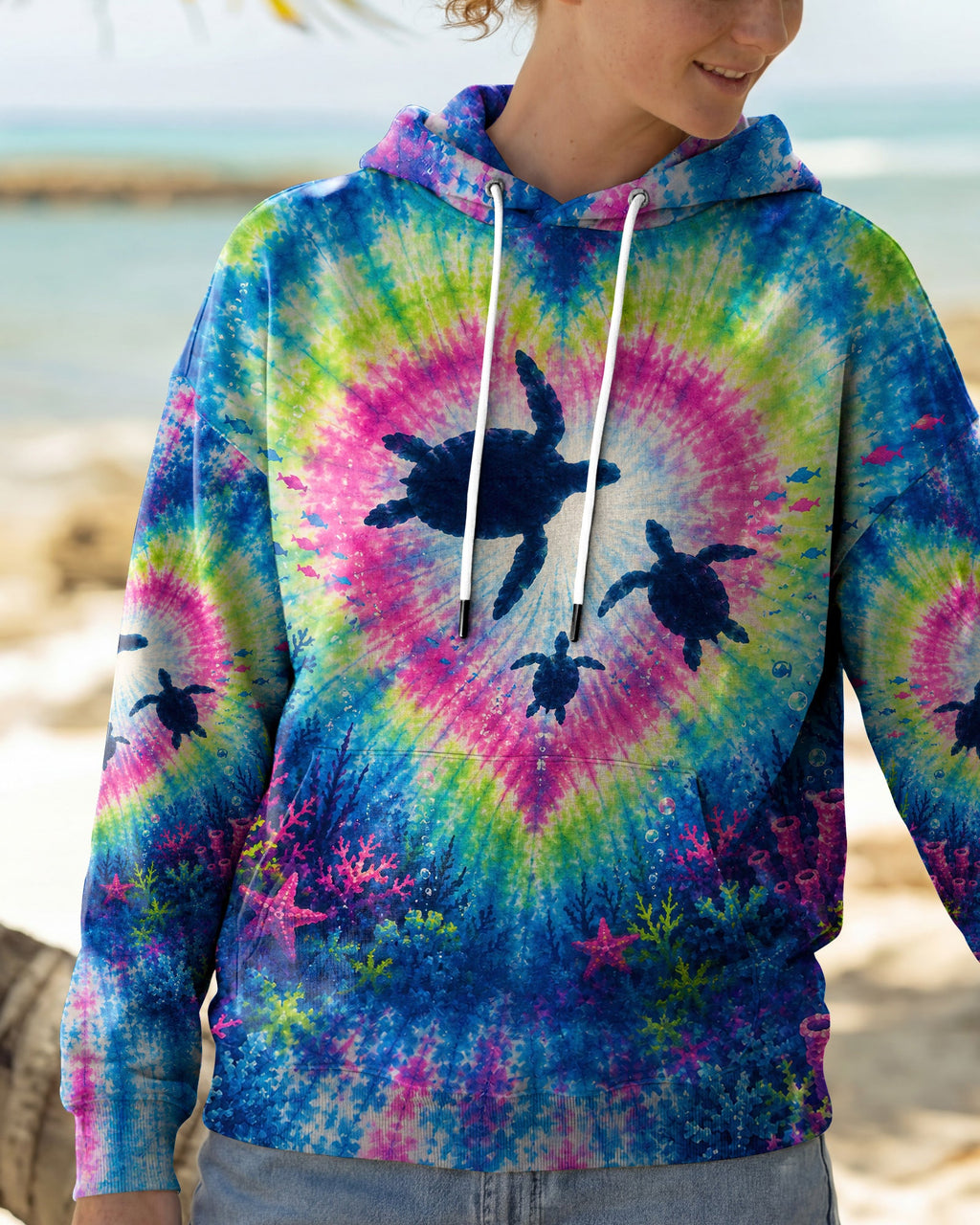 UNDERWATER TURTLES FAMILY HEART BURST ALL OVER PRINT  - TLNT2506261